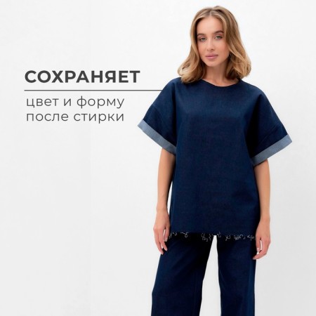 T-shirt Women's oversize Minaku: Jeans Collection Blue Blue, Rr. 44-10