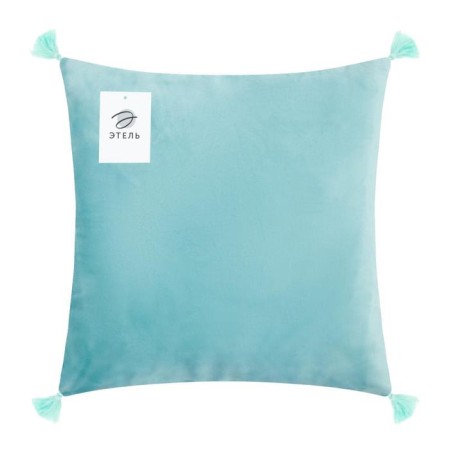 Decorative pillowcase with brushes Ethel Color Blue, 45x45 cm, polyester, velor-4