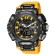 Watch is electronic watch, with an alarm clock, d-6.1 cm, strap L-26 cm, 5 atm, yellow strap