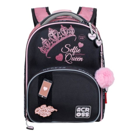 School backpack by Ergon. Spray Across 194 37*28*12 Virgin + Pen, Back Cher/Rose 24-194-10