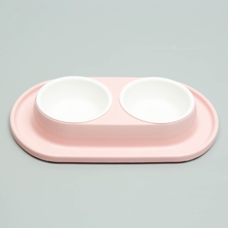 Animal bowl "Moore-humu" 0.3l double on a stand, pink-3