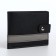 Men's purse on the button, a department for cards, coins, black color