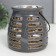 Ceramics candlestick for 1 candle "Lantern. Strips" inside gold Mix 11.5x11.5x11 cm