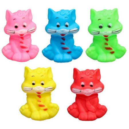 Rubber toy for the bathtub "cat", with a squeak, 1 pc, color mix, crumb I-5
