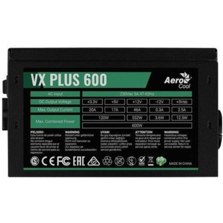 Aerocool ATX 600W VX-600 Plus (24+4+4pin) 120mm FAN 3XSATA RTL power supply-2