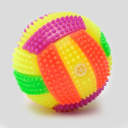 Dog ball glowing with a “water polo”, tpr, 7 cm, mix of flowers-1