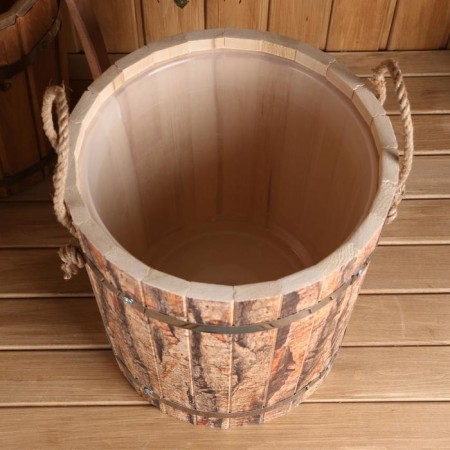 Lipes, 13 liters, plastic insert, stainless rim, rope handles, "dark bark"-1