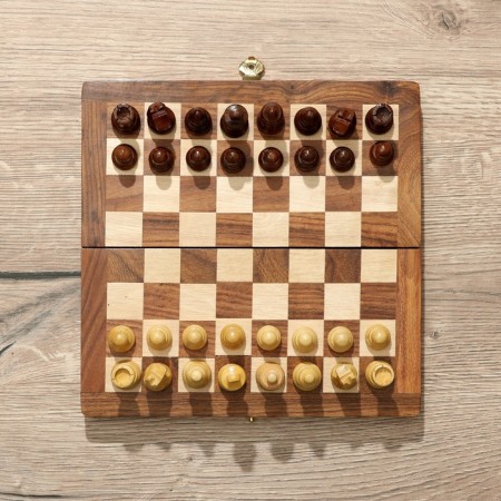 Board game 2V1 (chess + backgammon), board 20x20 cm, woods shisham-1