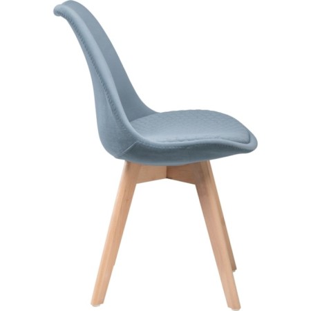 Wooden stool Bonuss array of beech/velor, natural/blue 49x56x81 cm-2