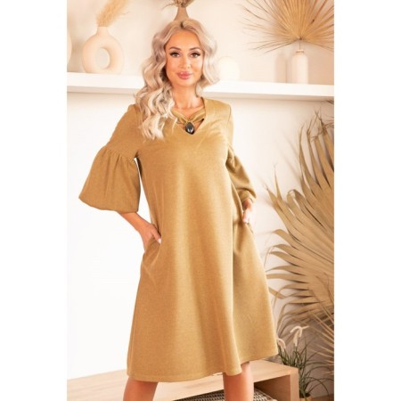 Female dress, size 46, mustard color-14