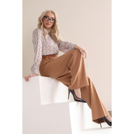 Female trousers, size 46, beige color-5