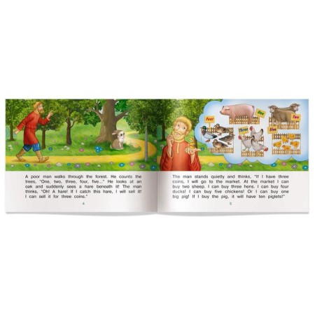 Foreign Language Book. Man and hare. A man and a hare. (in English). Vladimirova A.A.-3