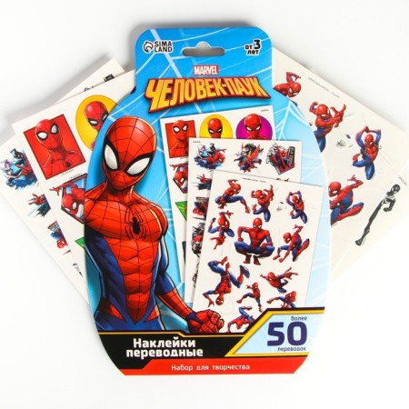 Set for creativity "Translated stickers" Spider -Man, 50 Translations