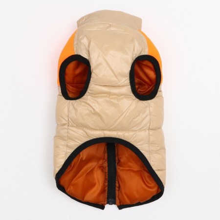 Lightning dog jacket, size 18 (ds 40 cm, fire 50 cm, ok 38 cm), beige with orange-7