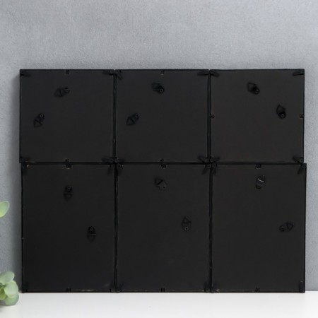 Photo frame in 6 photos 10x10, 10x15 cm "collage" black set 6 pcs 25x33.5x8 cm-2