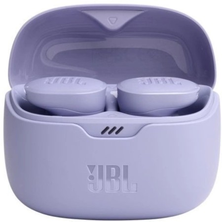 Enterrained JBL Tune Buds headset Purple Bluetooth wireless in the auricle-1