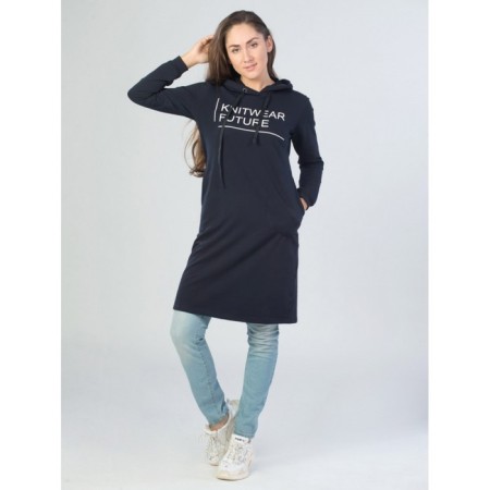 Female dress Knitwear Future, size 50, dark blue color