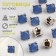 A set of buttons on the leg, d = 9 mm, 10 pcs, blue/gold color
