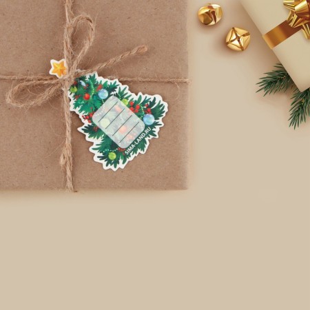 Schildik decorative for the gift "Christmas tree", 5 x 7 cm, New Year-2