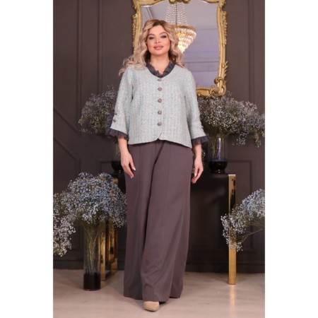 Female jacket, size 60, green color-7