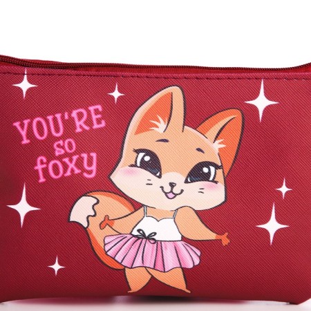 Сумка детская для девочки "You are so foxy", эко-кожа, бордовый, 16х11 см-2