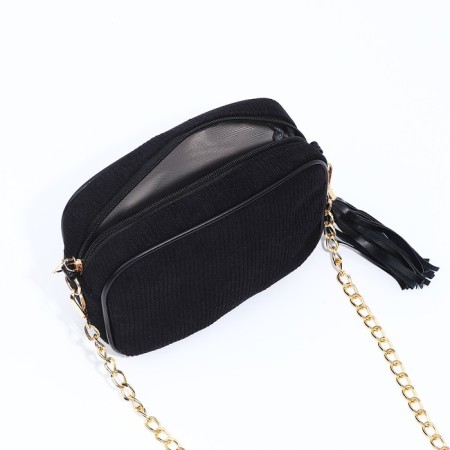 Bag Cross-Bodi with a zipper, black color-6