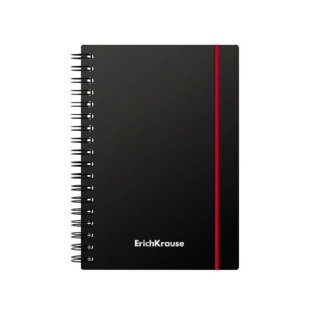 Notebook A6 (120 x 146 mm), 80 sheets in a cage on the crest Erichkrause "Accent", plastic cover, elastic band, OFSET BOLK, Belility 100%, mix-4