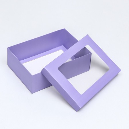 Gift folding box, packaging, "lavender", with a window of 21 x 15 x 7 cm-3