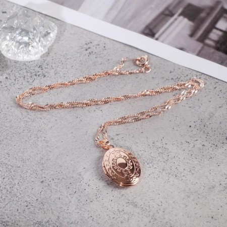 Pendant for the photo "Edel" oval small, color pink gold, 40 cm