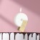 Candle in the Manhattan cake, number "9", white with gold, 5 cm
