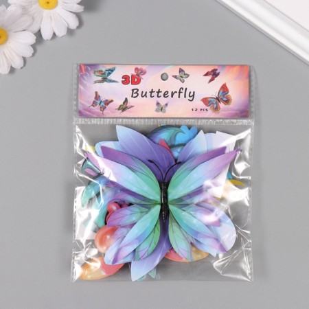 Magnet Plastic "Bright butterflies" set 12 pcs-4