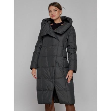 Coat insulated winter female, size 48, dark gray color-2