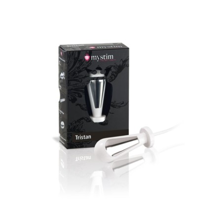 Anal traffic jam Mystim tristan, electrical stimulation, white color, 7.5 cm, d = 3 cm-3