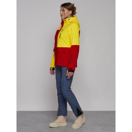 Ski jacket female winter, size 48, yellow color-4