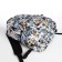School backpack of textiles with a zipper, 3 pockets, white/multi -colored color