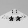 Pusets 4 pairs of "romance" stars, white-black color in silver