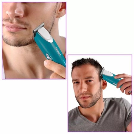 Trimmer KitFort KT-3110, 4 nozzles, battery, turquoise-1