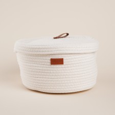 Basket for storage branded handmade shade “Bell”, 25 × 25 × 13.5 cm, small, white color