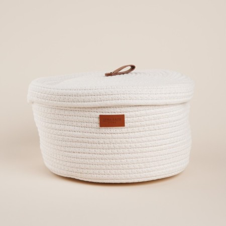 Basket for storage branded handmade shade “Bell”, 25 × 25 × 13.5 cm, small, white color