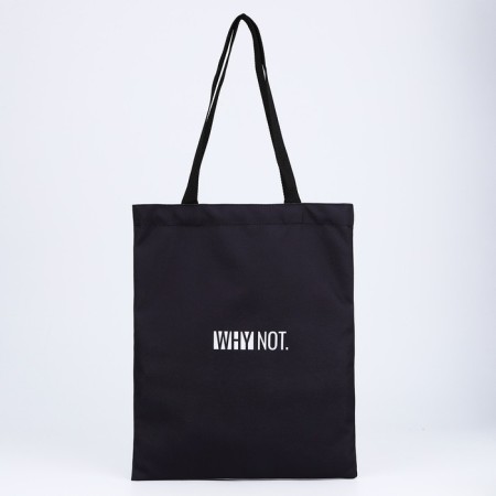 Shoper bag without fastening, black color-4