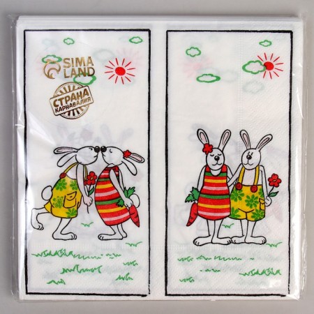 Paper napkins "Easter rabbits", 33x33 cm, set 20 pcs.-2