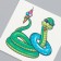 Tattoo on the body color "Pythonchik on vacation" 6x6 cm