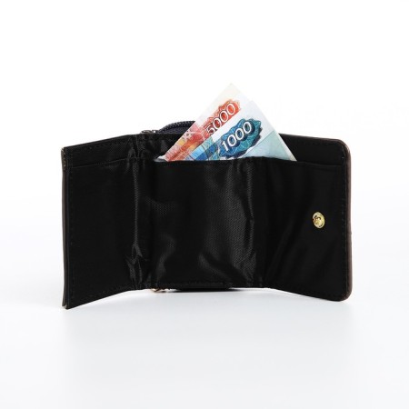 Women's wallet on the button, gray color-5