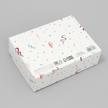 Folding Gift Box "Champagne", 16.5 x 12.5 x 5 cm, without tape, new year-4