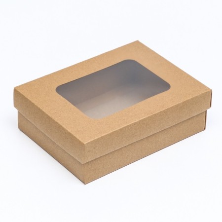 The box is folding, the lid is, with a window, craft, 16.5 x 12.5 x 5.2 cm-1