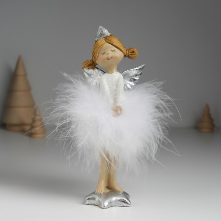 Polystone souvenir "Angel in a white dress on a star" costs 6x4x16.5 cm