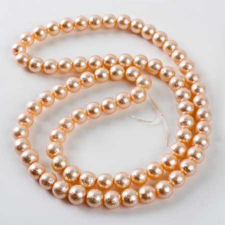 Glass beads, set 78 pcs., Size 1 pc. - 10 mm, beige color-2
