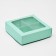 Box for sweets 4 pcs, with a window, mint, 12.5 x 12.5 x 3.5 cm