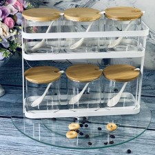 Lenardi spices set, with spoons, on a stand, 6 items