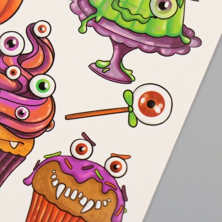 Tattoo on the body color "terrible sweets" 10x10 cm-2